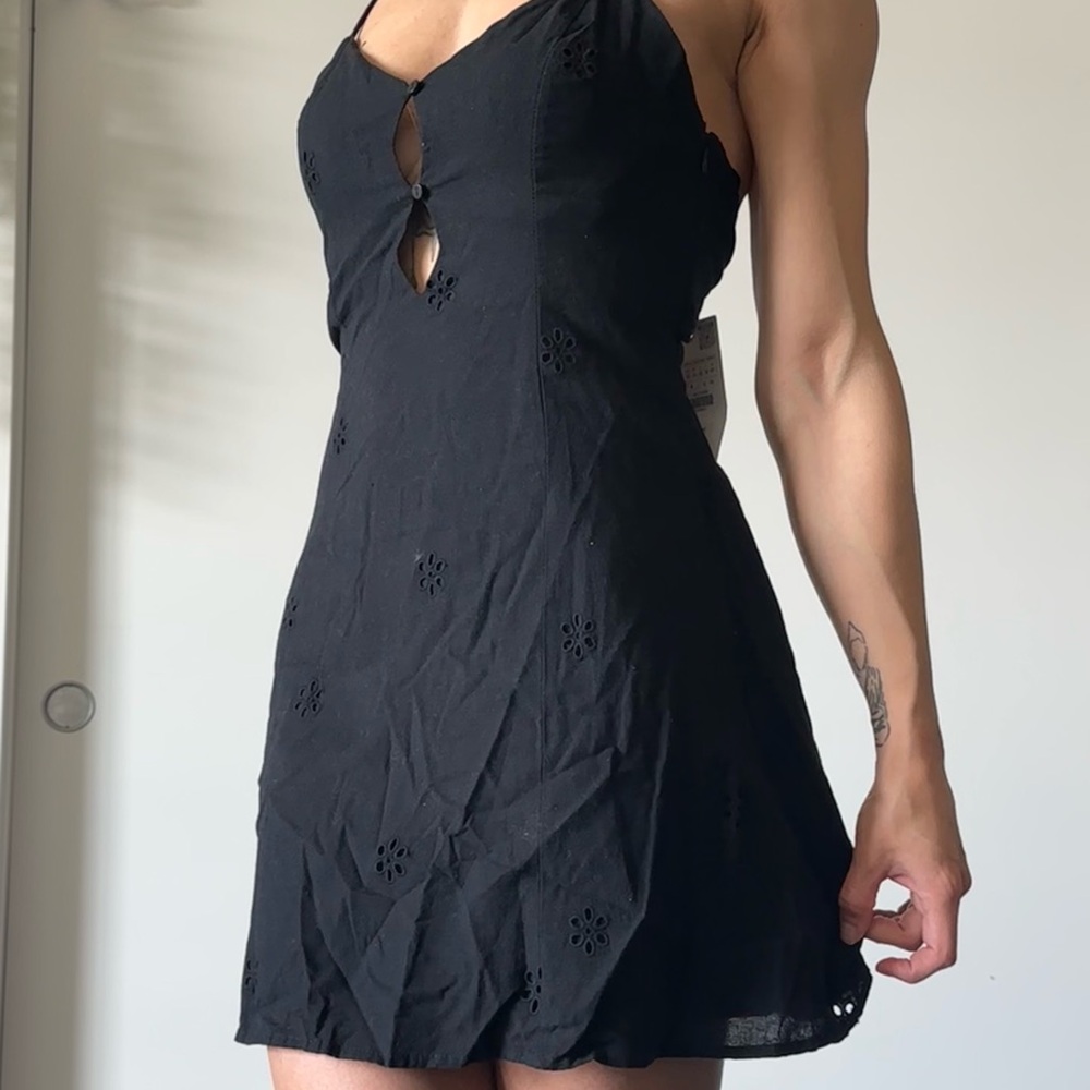 Zara Black Spaghetti Strap Mini Dress